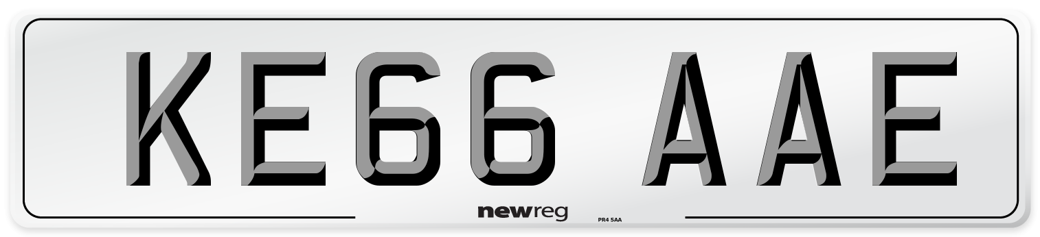 KE66 AAE Number Plate from New Reg